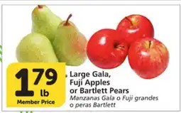 Vons Large Gala, Fuji Apples or Bartlett Pears offer