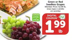 Vons Green or Red Seedless Grapes offer