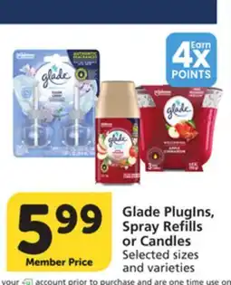 Vons Glade PlugIns, Spray Refills or Candles offer