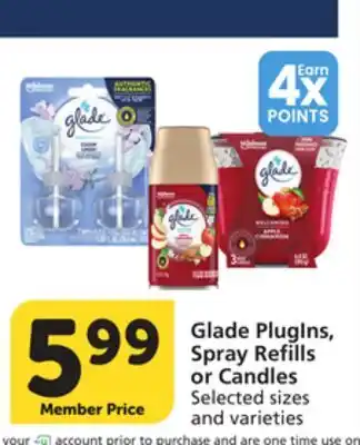 Vons Glade PlugIns, Spray Refills or Candles offer