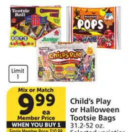 Pavilions Child's Play or Halloween Tootsie Bags offer