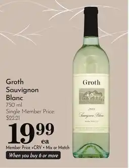Pavilions Groth Sauvignon Blanc offer