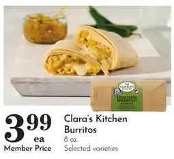 Pavilions Clara's Kitchen Burritos offer