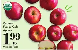 Pavilions Organic Fuji or Gala Apples offer