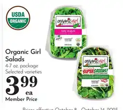 Pavilions Organic Girl Salads offer
