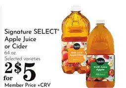 Pavilions Signature SELECT Apple Juice or Cider offer