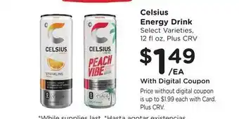 Ralphs Celsius Energy Drink offer