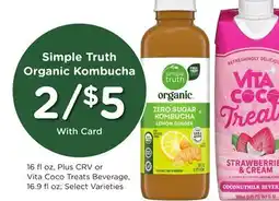 Ralphs Simple Truth Organic Kombucha offer