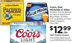 Ralphs Coors, Bud, Michelob or Miller offer