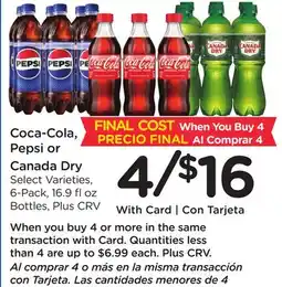 Ralphs Coca-Cola, Pepsi or Canada Dry offer