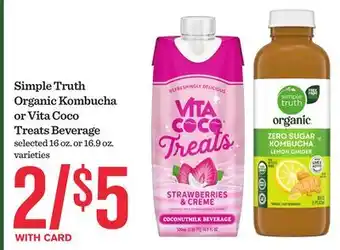 Mariano's Simple Truth Organic Kombucha or Vita Coco Treats Beverage offer