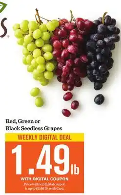 Mariano's Red, Green or Black Seedless Grapes offer
