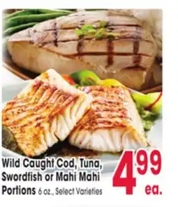 Jewel-Osco Wild Caught Cod, Tuna, Swordfish or Mahi Mahi Portions offer