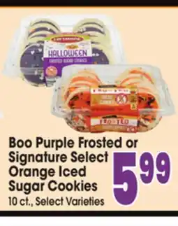 Jewel-Osco Boo Purple Frosted or Signature Select Orange Iced Sugar Cookies offer