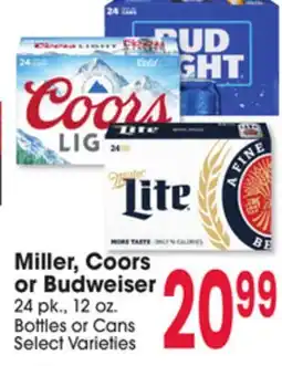 Jewel-Osco Miller, Coors or Budweiser or Budweiser offer