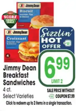 Jewel-Osco Jimmy Dean Breakfast Sandwiches offer
