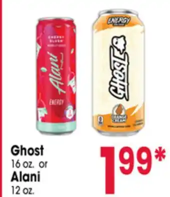 Jewel-Osco Ghost 16 oz. or Alani 12 oz offer