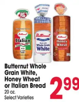 Jewel-Osco Butternut Whole Grain White, Honey Wheat or Italian Bread offer
