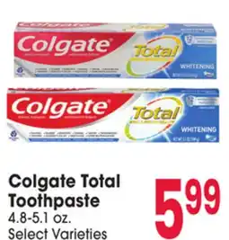 Jewel-Osco Colgate Total Toothpaste offer