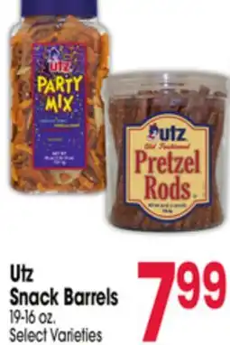 Jewel-Osco Utz Snack Barrels offer