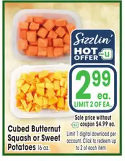 Jewel-Osco Cubed Butternut Squash or Sweet Squash or Sweet Potatoes offer
