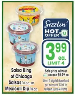 Jewel-Osco Salsa King of Chicago Salsas 16 oz., or Mexicali Dip 10 oz offer