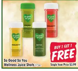 Jewel-Osco So Good So You Wellness Juice Shots offer