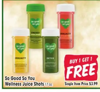 Jewel-Osco So Good So You Wellness Juice Shots offer