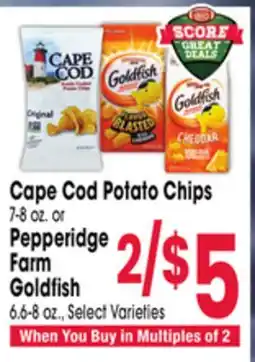 Jewel-Osco Cape Cod Potato Chips 7-8 oz. or Pepperidge Farm Goldfish 6.6-8 oz offer