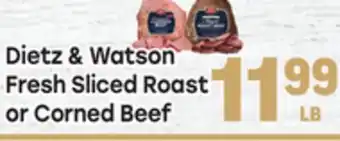 Tony’s Fresh Market Dietz & Watson Fresh Sliced Roast or Corned Beef offer