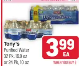 Tony’s Fresh Market Tony's Purified Water offer