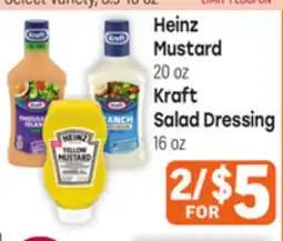 Tony’s Fresh Market Heinz Mustard, Kraft Salad Dressing offer
