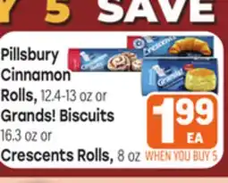 Tony’s Fresh Market Pillsbury Cinnamon Rolls, 12.4-13 oz or Grands! Biscuits, 16.3 oz or Crescents Rolls, 8 oz offer