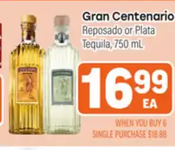 Tony’s Fresh Market Gran Centenario Reposado or Plata Tequila offer