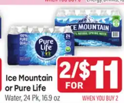 Tony’s Fresh Market Ice Mountain or Pure Life Life Water offer
