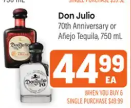 Tony’s Fresh Market Don Julio 70th Anniversary or Añejo Tequila offer