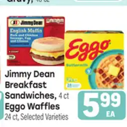 Tony’s Fresh Market Jimmy Dean Breakfast Sandwiches, 4 ct, Eggo Waffles, 24 ct offer