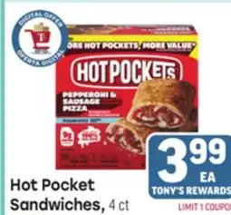 Tony’s Fresh Market Hot Pocket Sandwiches offer
