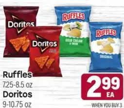 Tony’s Fresh Market Ruffles 7.25-8.5 oz, Doritos 9-10.75 oz offer