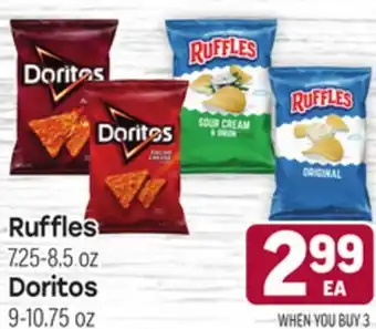 Tony’s Fresh Market Ruffles 7.25-8.5 oz, Doritos 9-10.75 oz offer