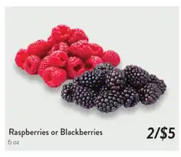 Fresh Thyme Raspberries or Blackberries offer