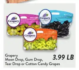 Fresh Thyme Grapery Moon Drop, Gum Drop, Tear Drop or Cotton Candy Grapes offer