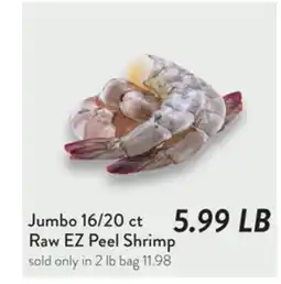 Fresh Thyme Jumbo 16/20 ct Raw EZ Peel Shrimp offer