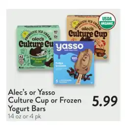 Fresh Thyme Alec's or Yasso Culture Cup or Frozen Yogurt Bars offer