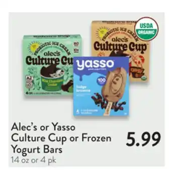 Fresh Thyme Alec's or Yasso Culture Cup or Frozen Yogurt Bars offer