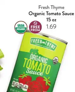 Fresh Thyme Fresh Thyme Organic Tomato Sauce offer