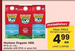 Safeway Horizon Organic Milk offer
