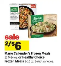 Meijer Marie Callender's Frozen Meals or Healthy Choice Frozen Meals offer