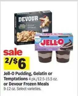 Meijer Jell-O Pudding, Gelatin or Temptations or Devour Frozen Meals offer