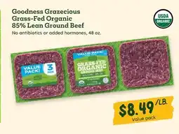 Sprouts Farmers Market Goodness Grazecious Grass-Fed Organic 85% Lean Ground Beef offer